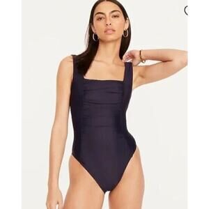 J. Crew Ruched squareneck one-piece Navy Size 22